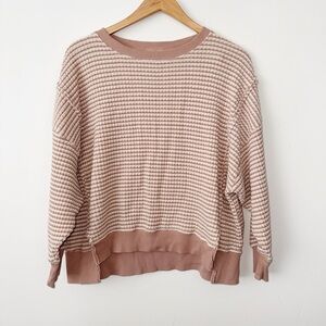 American Eagle Oversized Waffle Knit Drop Shoulder Sweatshirt
